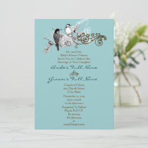 Rustic Lovevogels Wedding Invitation Kaart