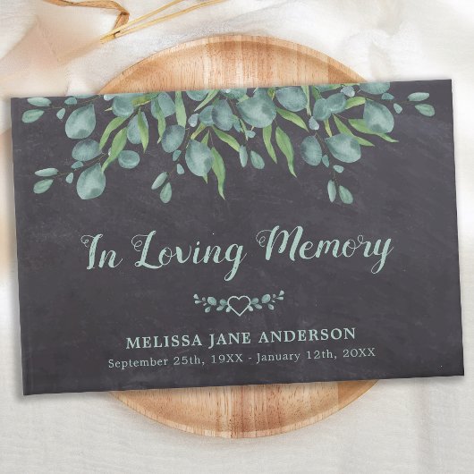 Rustic Loving Memory Eucalyptus Memorial Funeral Gastenboek