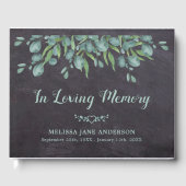 Rustic Loving Memory Eucalyptus Memorial Funeral Gastenboek (Voorkant)