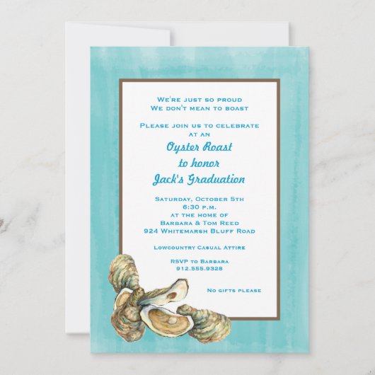 Rustic Lowcountry Oyster Roast Invitation Kaart (Voorkant)