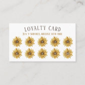 Rustic Loyalty Sunflower Punch Koop negen gratis Visitekaartje (Voorkant)
