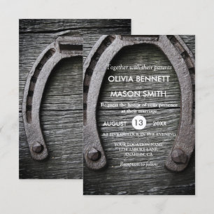 Rustic Lucky Charm Hoefijzer Weddencard Kaart