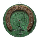 Rustic Lucky Hoefijzer Irish Family Custom Dartbord (Voorkant)