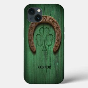 Rustic Lucky Hoefijzer Irish Personalized iPhone 13 Hoesje
