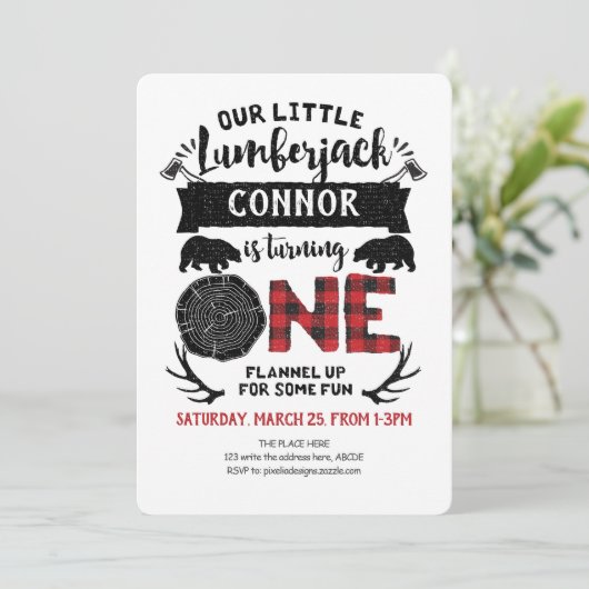 Rustic, Lumberjack, Buffalo Pset, Boy, 1st Kaart (Staand voorkant)