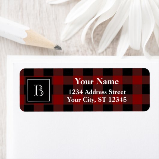Rustic Lumberjack Buffalo Pset Monogrammed Etiket (Insitu)
