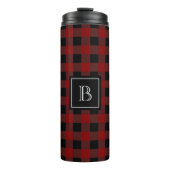 Rustic Lumberjack Buffalo Spelmonogram Initiaal Thermosbeker (Voorkant)