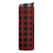 Rustic Lumberjack Buffalo Spelmonogram Initiaal Thermosbeker (Gedraaid links)