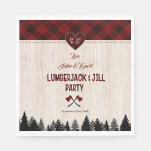 Rustic LumberJack en Jill Wedding Couple Shower Servet