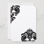 Rustic Luxe  Black Damask Wedding Invites Kaart (Voorkant)
