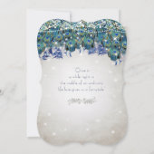 Rustic Luxe Mason Jar Navy Turquoise Peacock Kaart (Achterkant)