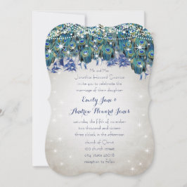 Rustic Luxe Mason Jar Navy Turquoise Peacock Kaart