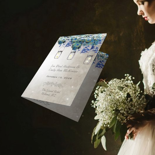 Rustic Luxe Mason Jar Peacock Programme