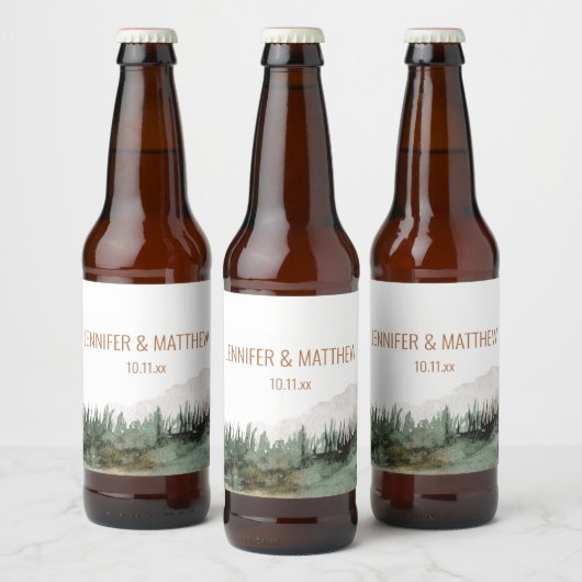 Rustic Luxe Natuur buitengebergte Bier Etiket (Flessen)
