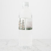 Rustic Luxe Natuur buitengebergte Waterfles Etiket (Achterkant)