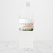 Rustic Luxe Natuur buitengebergte Waterfles Etiket (Voorkant)
