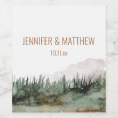 Rustic Luxe Natuur buitengebergte Wijn Etiket (Enkel label)