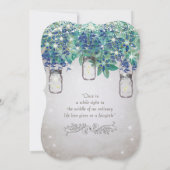 Rustic Luxe Navy en Turquoise Mason Jar Kaart (Achterkant)