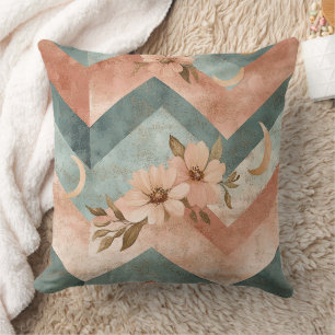 Rustic Maan Bloem Chevron Aards Patroon (10) Kussen