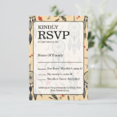 Rustic Macrame Boho Wedding Texture RSVP Kaartje (Staand voorkant)