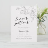 Rustic Magnolia Flowers Wedding Uitstel Aankondiging (Staand voorkant)