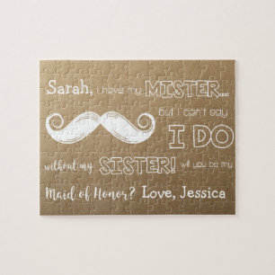 Rustic Maid of Honor Ask Puzzle for Sister