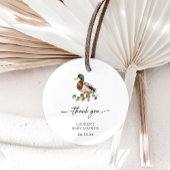 Rustic Mallard Duck Dank u Baby shower Bedankjes Labels