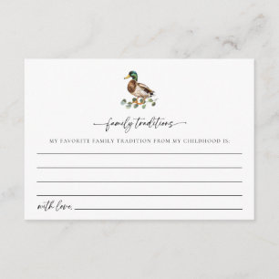 Rustic Mallard Duck Family Traditions Baby shower Informatiekaartje