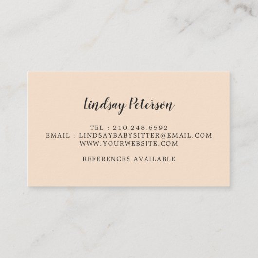 Rustic Mama Bear Babysitter Cartes de visite (Dos)