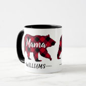 Rustic Mama Beer Red Buffalo Pset Monogram Naam Mok (Voorkant links)