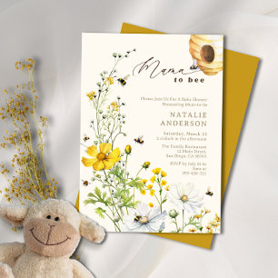 Rustic Mama to Bee Garden Wildflowers Baby shower Kaart
