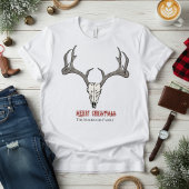 Rustic Mannen Deer Head Reindeer Skull Antlers T-shirt