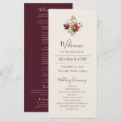 Rustic Maple Leaf Fall Wedding Program Programma (Voorkant / Achterkant)