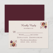 Rustic Maple Leaf Fall Wedding RSVP Card (Devant / Derrière)