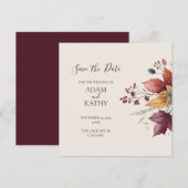 Rustic Maple Leaf Fall Wedding Save the Date Card (Voorkant / Achterkant)
