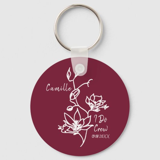 Rustic Marcela I Do Crew Bridesmaid Sleutelhanger (Voorkant)