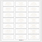 Rustic Mariage de script or Étiquette de adresse i (Feuille)