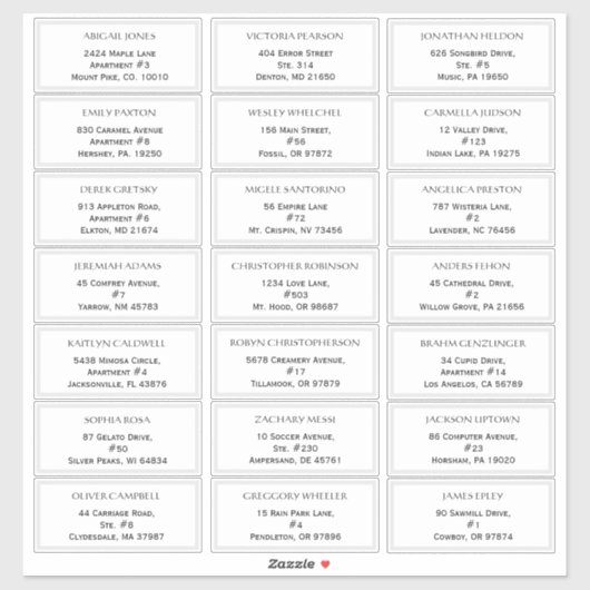 Rustic Mariage Étiquettes de adresse invités (Feuille)