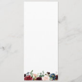 Rustic Marine Marsala Floral Mariage Menu Cartes e (Dos)