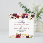 Rustic Marsala Bourgogne Programme de mariage (Debout devant)