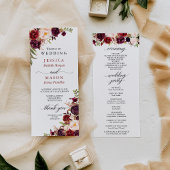 Rustic Marsala Burgundy Wedding Program Programma