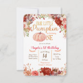 Rustic Marsala Citrouille première invitation anni (Devant)