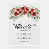 Rustic Marsala Floral Wedding Welcome (Recto)