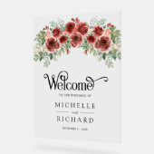 Rustic Marsala Floral Wedding Welcome (Angle)