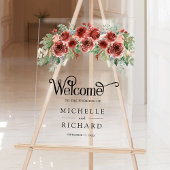 Rustic Marsala Floral Wedding Welcome