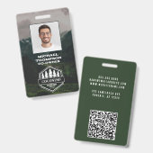 Rustic Masculine Forest Mountains Outdoors Badge (Front & Back)