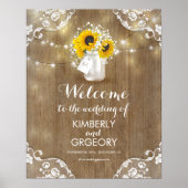 Rustic Mason Jar and Sunflower Welcome Sign Poster (Voorkant)