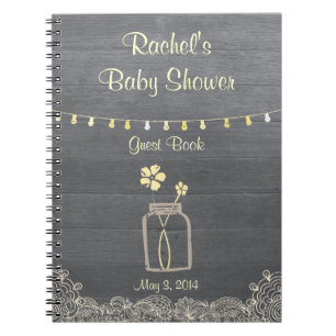 Rustic Mason Jar Baby shower notebook Notitieboek