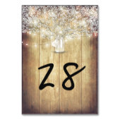 Rustic Mason Jar Baby's Breath String Lights Barn Kaart (Achterkant)