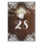 Rustic Mason Jar Baby's Breath String Lights Barn Kaart (Achterkant)